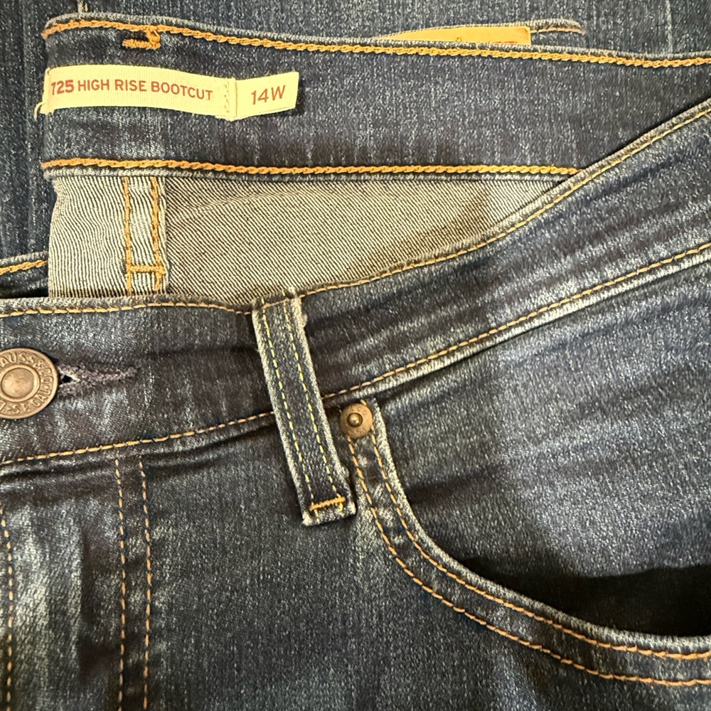 High Rise Bootcut Jeans - Dark Blue